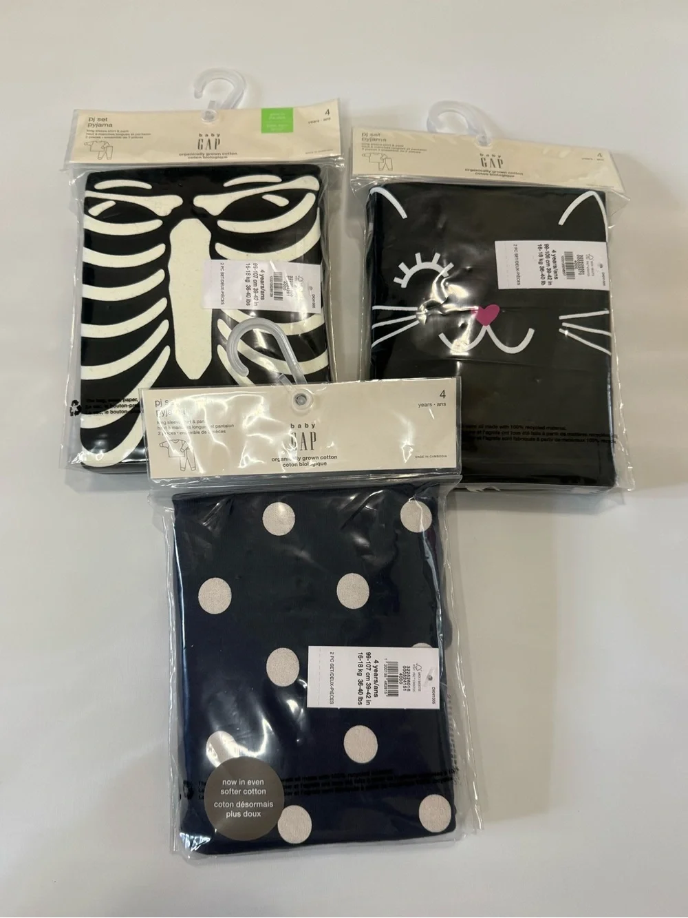 baby GAP NEWKids' 3 sets of pajamas long sleeve/pants 4T